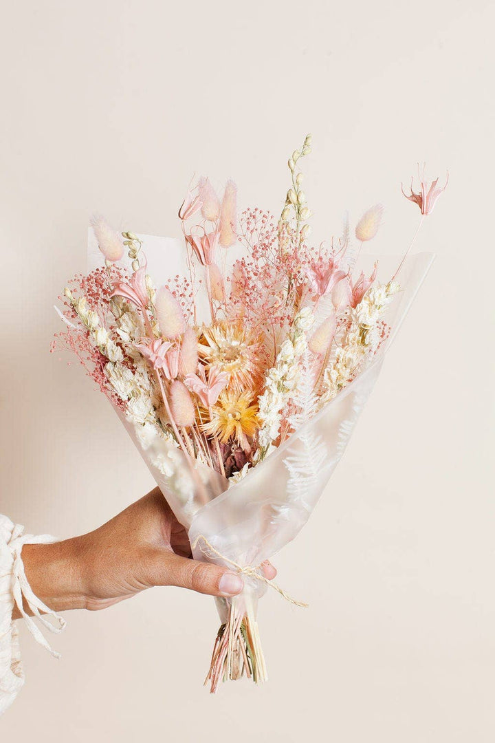Peach & Cream Dried Flower Mini Bouquet