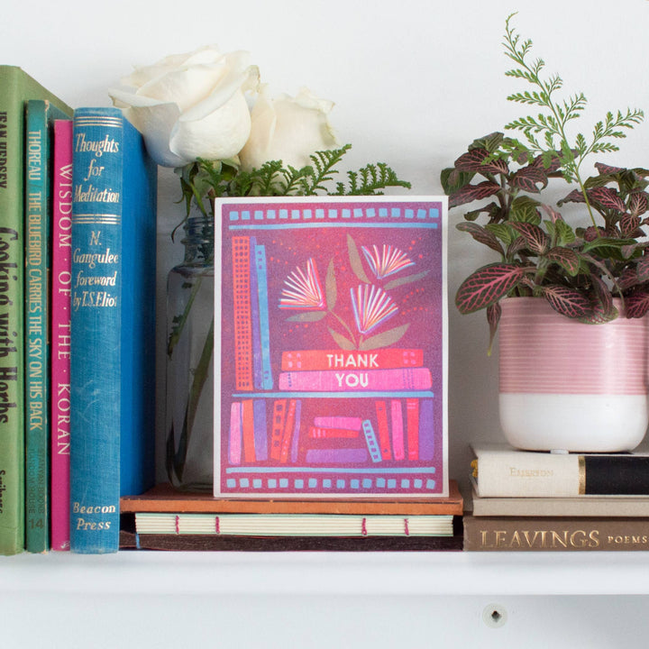 Thank You Book Flowers Card
