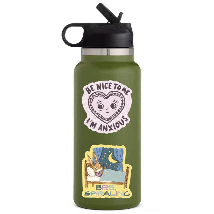 BRB, Spiraling Funny Bunny High Quality Vinyl Sticker