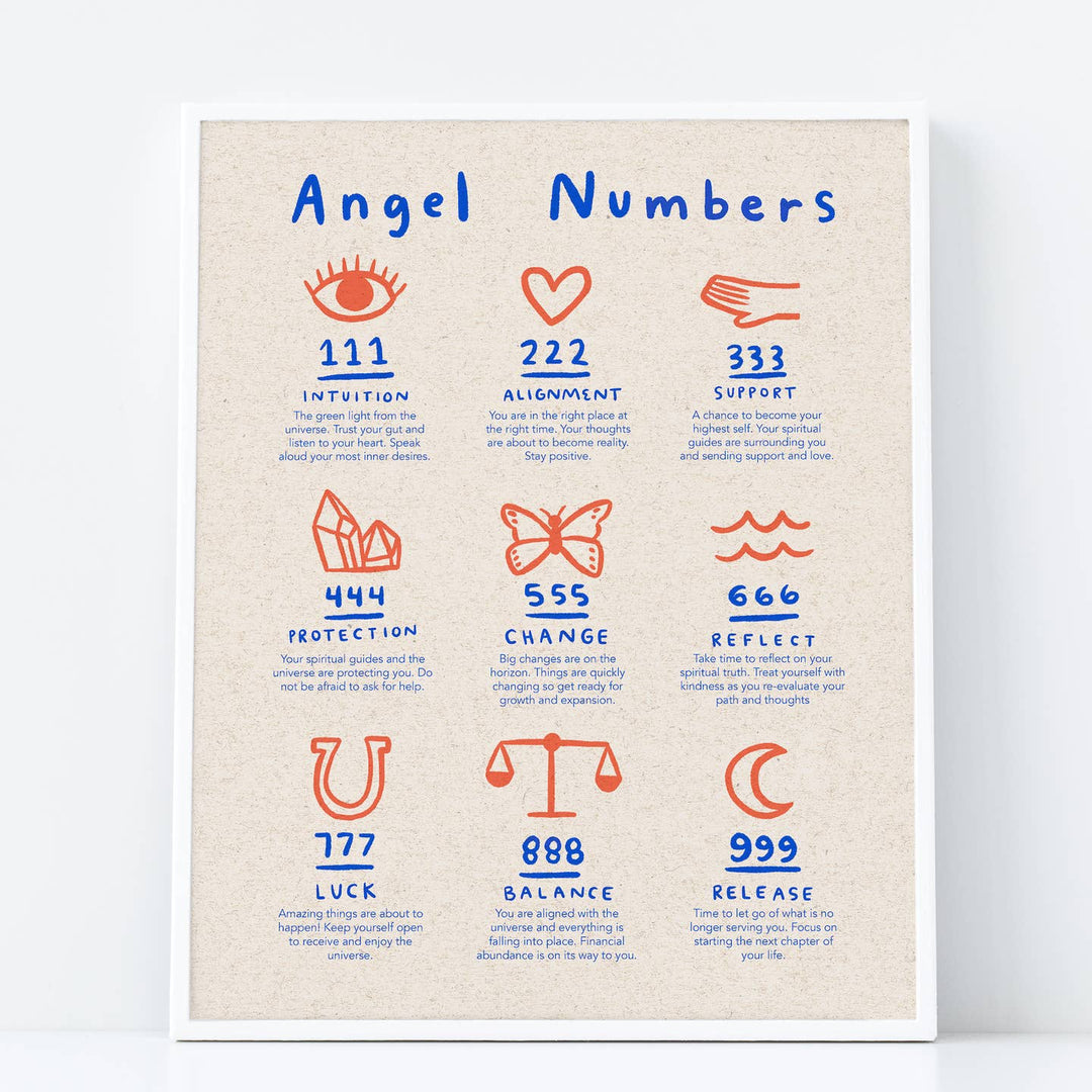 Angel Numbers Art Print 8x10