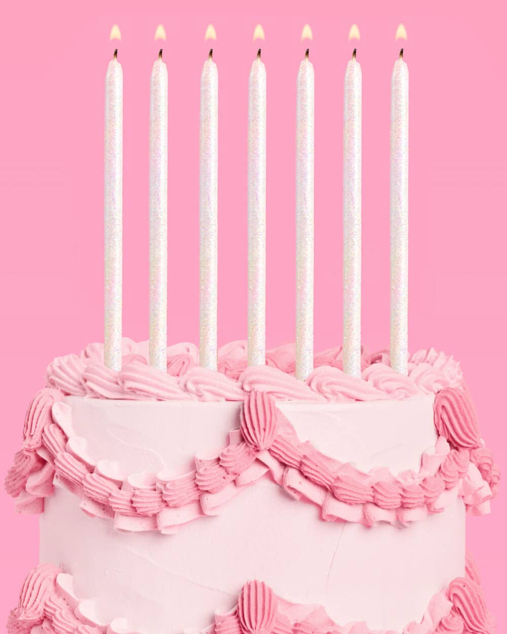 White Glitter Candles