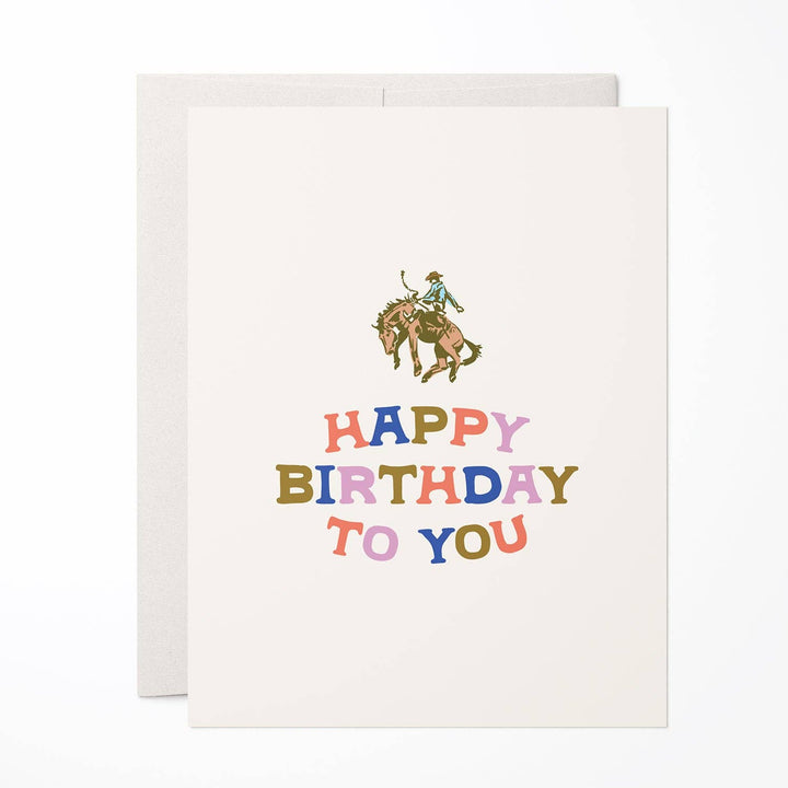 Little Bucking Bronco Birthday A2 Greeting Card