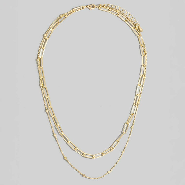 Dainty Mixed Layered Chain Necklace: Gold