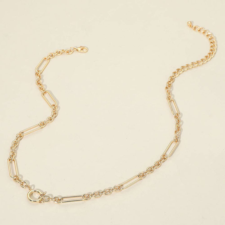 Modern Abstract Metal Chain Necklace