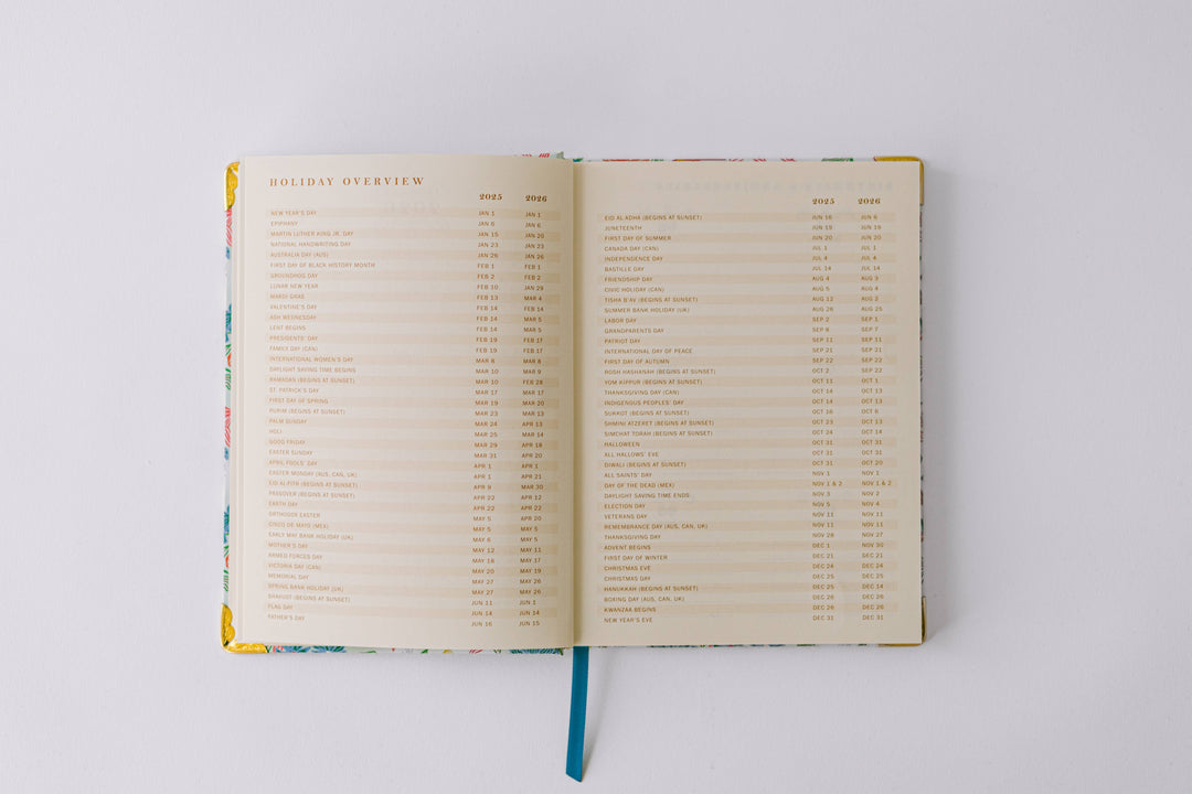 2026 Birds and Bows 17-Month Medium Bound Planner