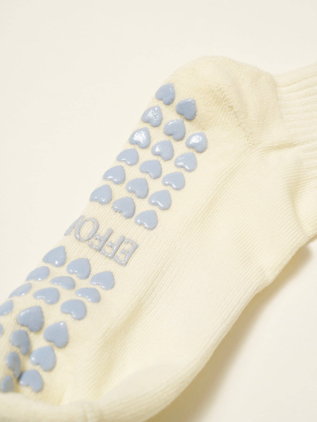 Bow Ruffle Grip Sock: Dusty Blue
