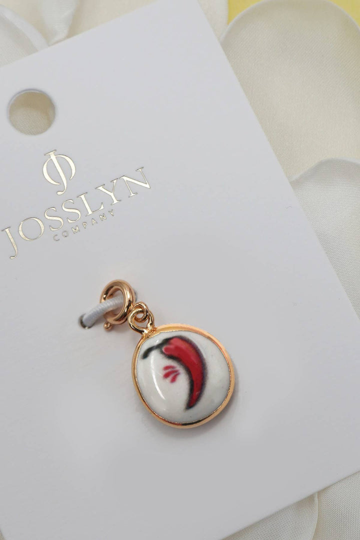 Porcelain Flower Pearl Bag Charm