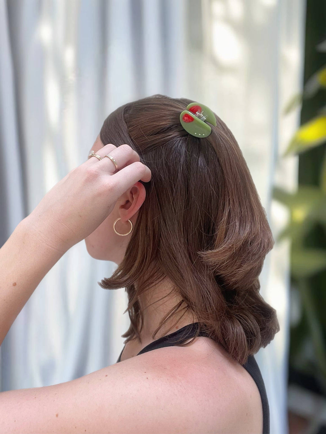 Olive Claw Clip // Cellulose Acetate 