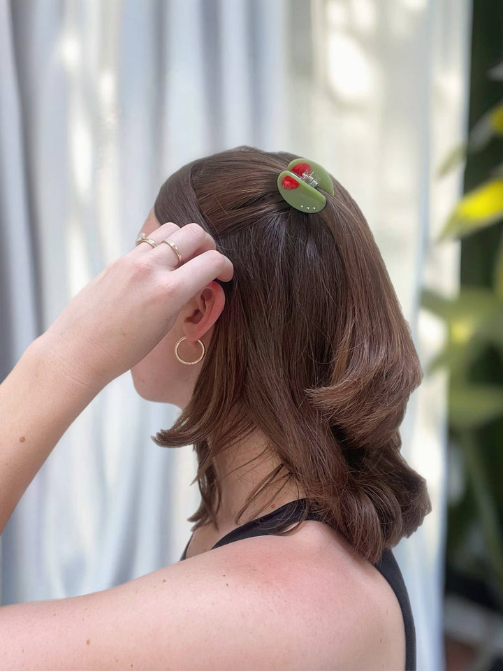 Olive Claw Clip // Cellulose Acetate 