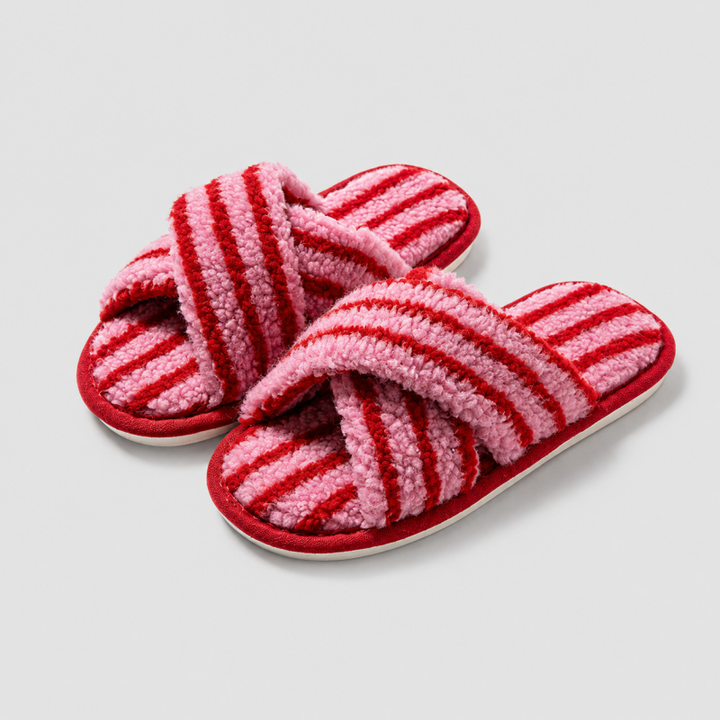 Cross Band Slippers: Pink 5-6