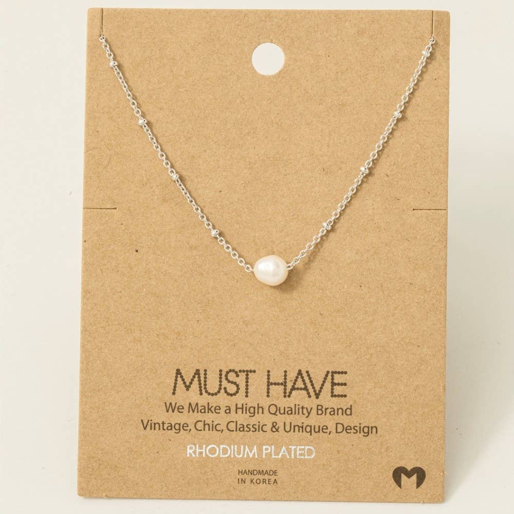 Gold Dipped Pearl Pendant Necklace: Gold