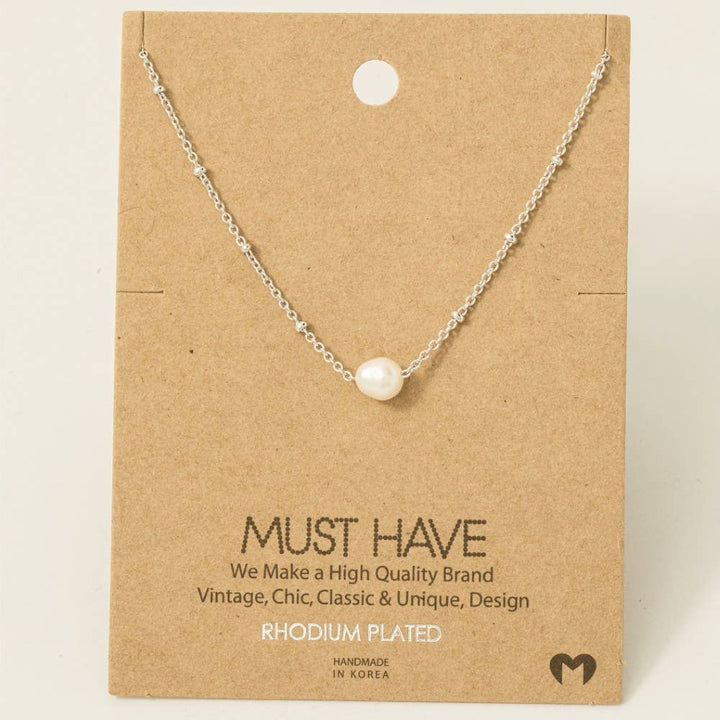 Gold Dipped Pearl Pendant Necklace: Gold