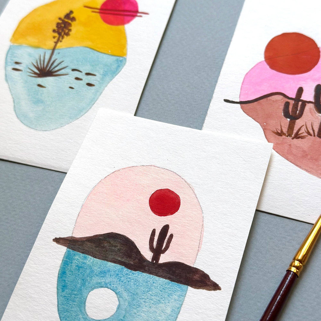 Mini Watercolor Painting Kit: Desert Landscapes