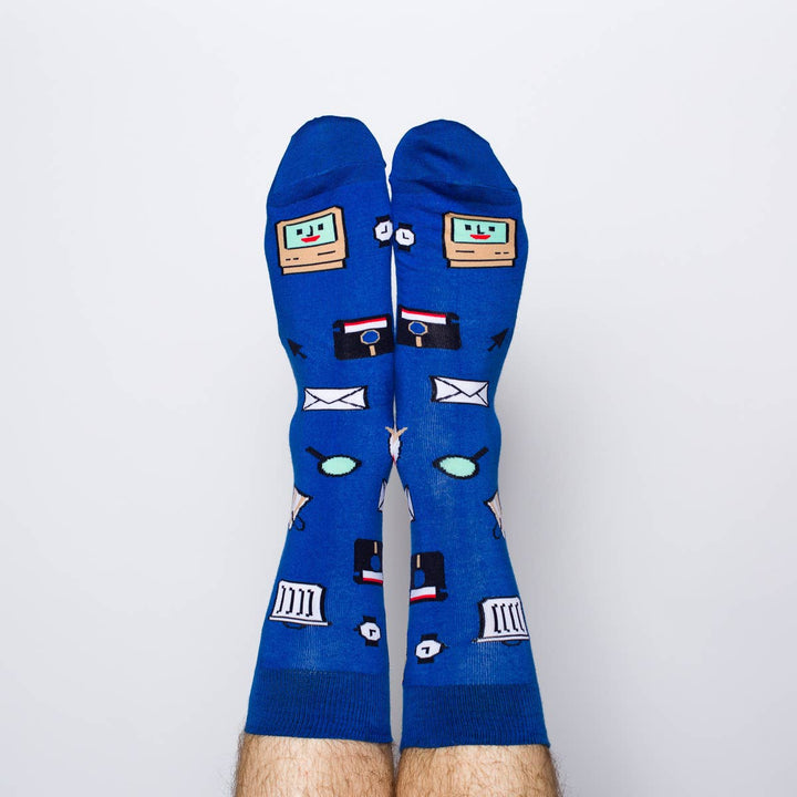 Computer Nerd - Large Crew Retro Socks - Techie Gift