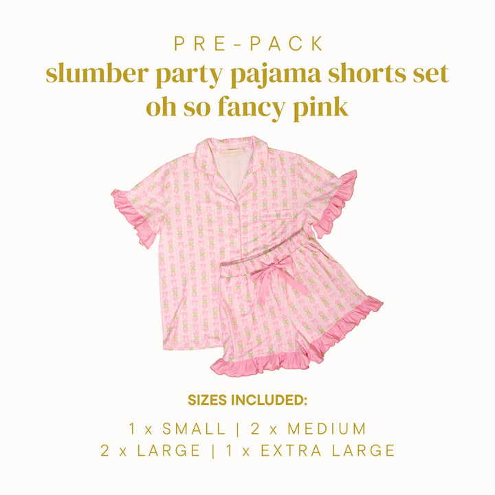Slumber Party Pajama Shorts Set–Oh So Fancy Pink