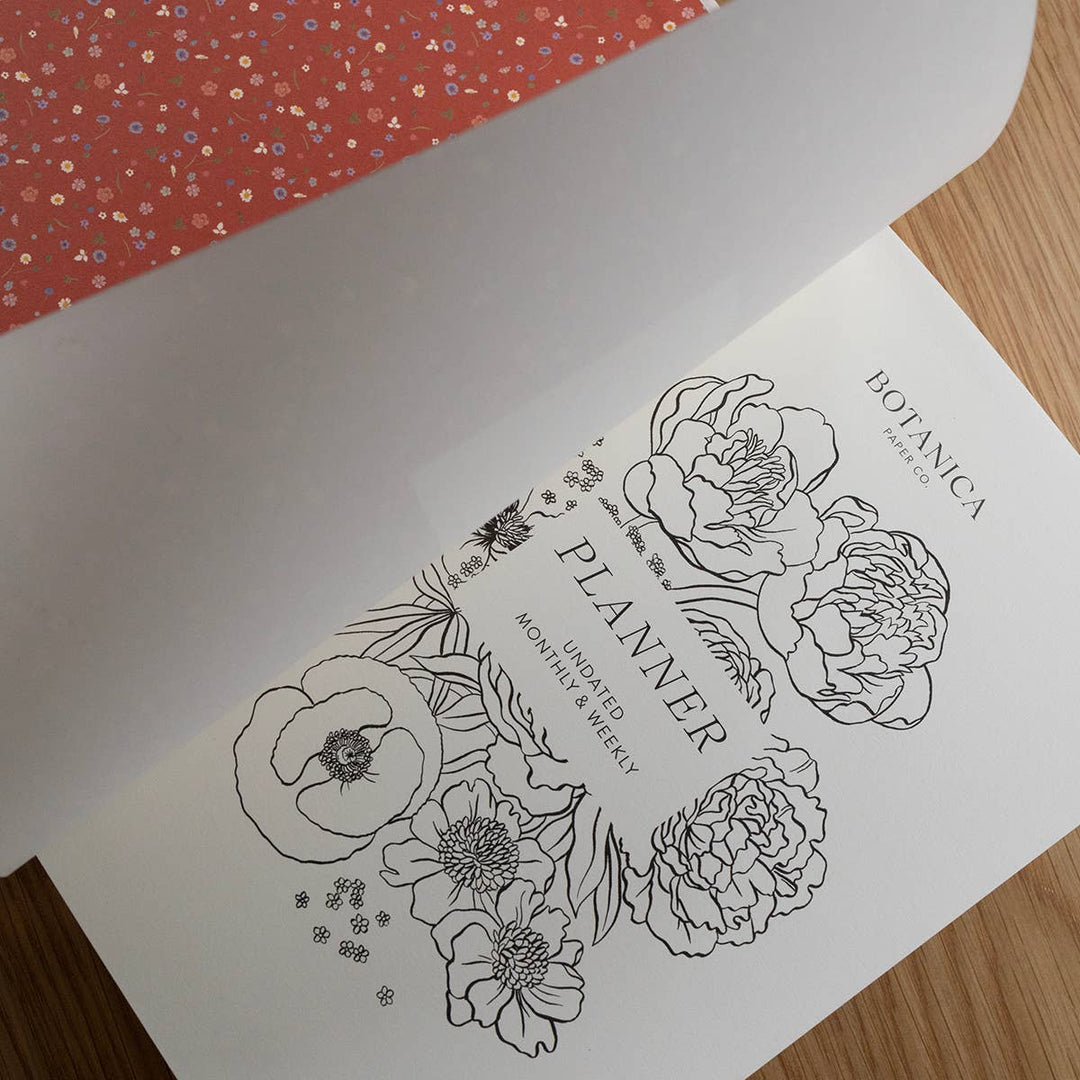 GARDEN FLORA | LINEN-BOUND UNDATED PLANNER