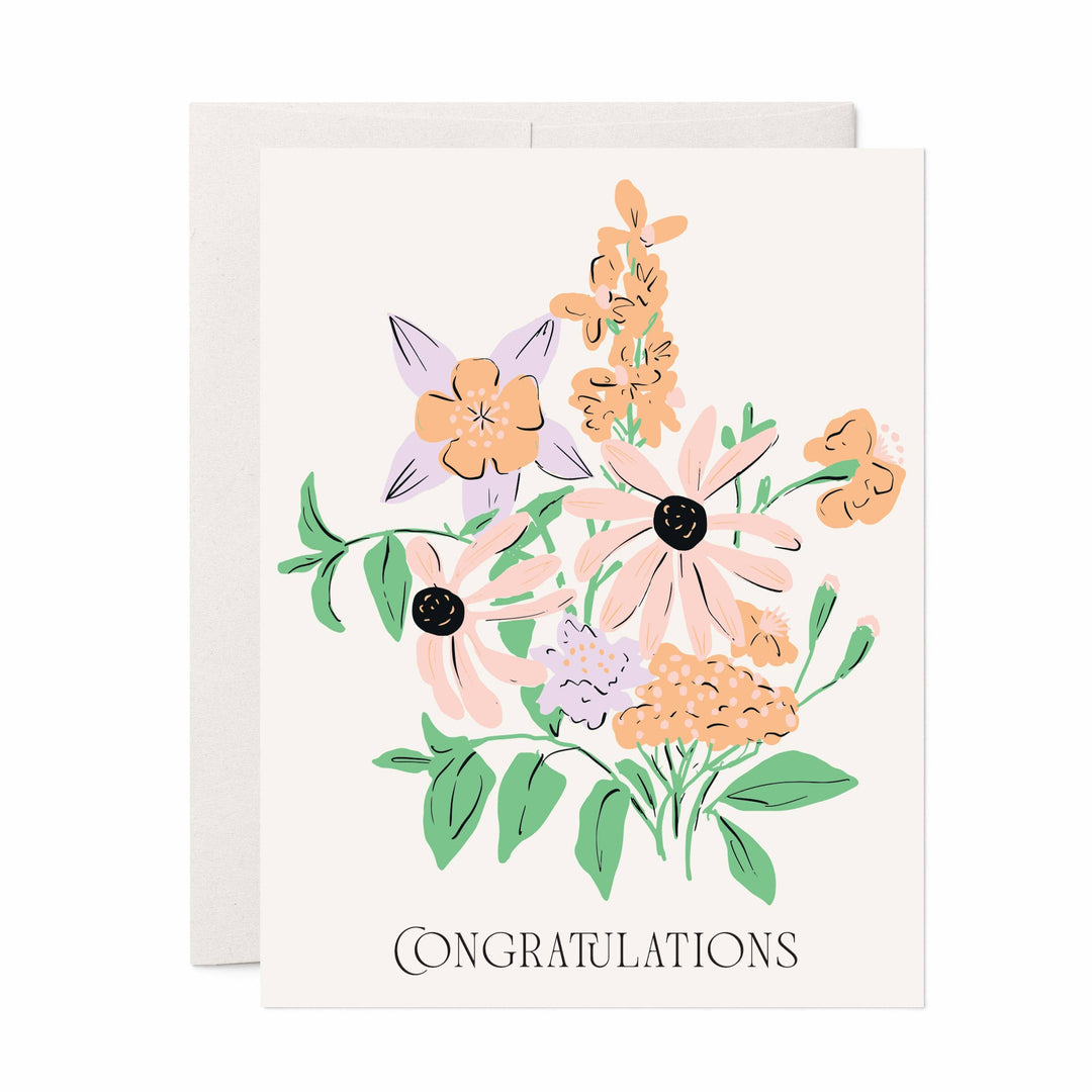 Wildflower Bouquet Congrats A2 Greeting Card