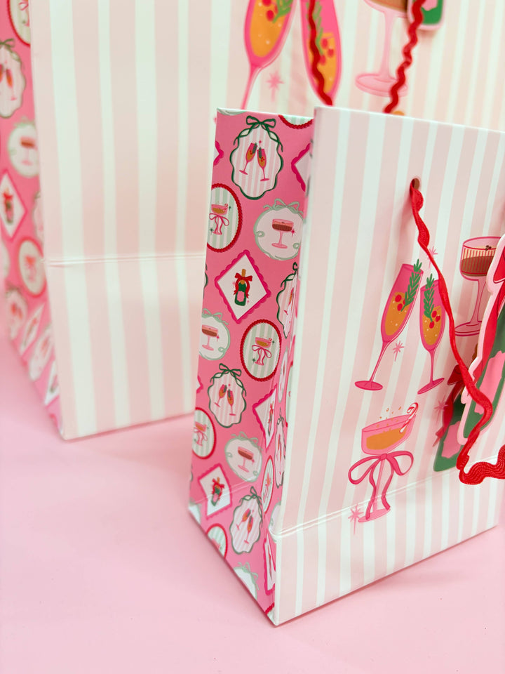 Pop Fizz Cocktail Christmas Gift Bag - 4 sizes with Gift Tag: Medium