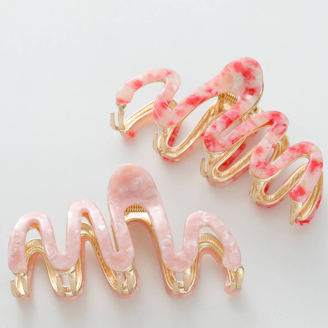 Willow Rosé | Large Squiggle Metal Claw Clip: Assorted