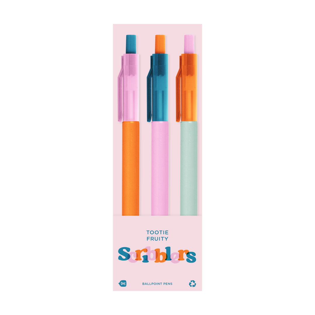 Scribblers Ballpoint Pens: Miss Matcha Scribbler 3 Pack