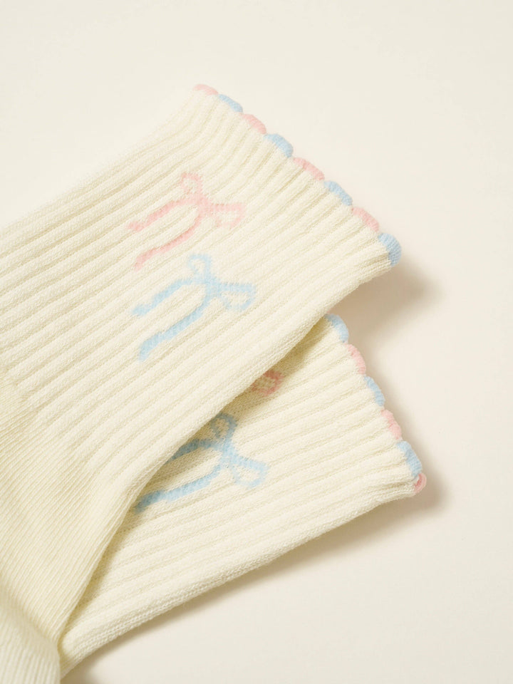 Ribbon Duo Petal Grip Sock