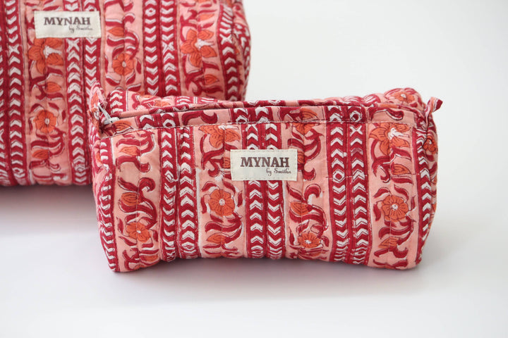 Terracotta Stripes Cosmetic Bag