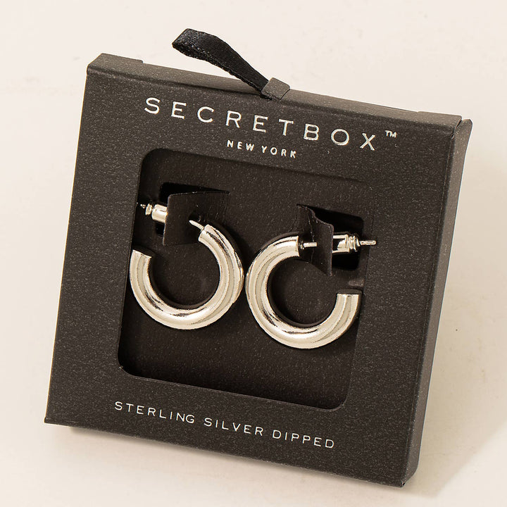 Secret Box Gold Dipped Hoop Earrings: Gold