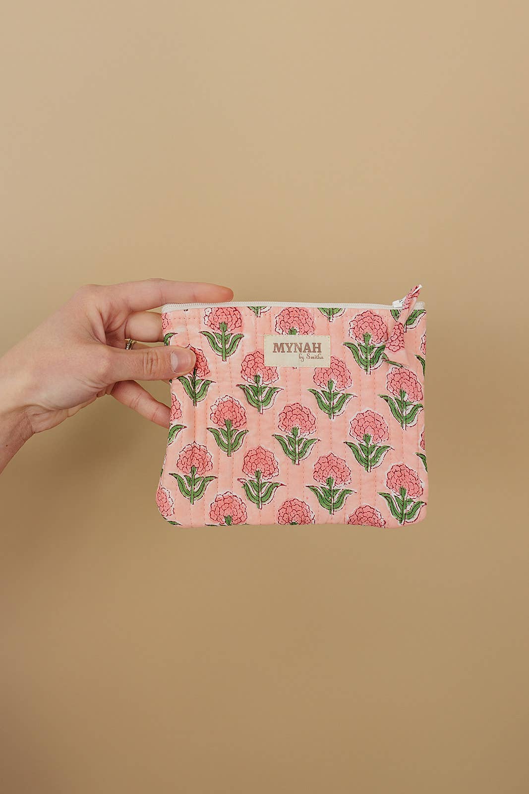 Blush Marigold quilted coin pouch