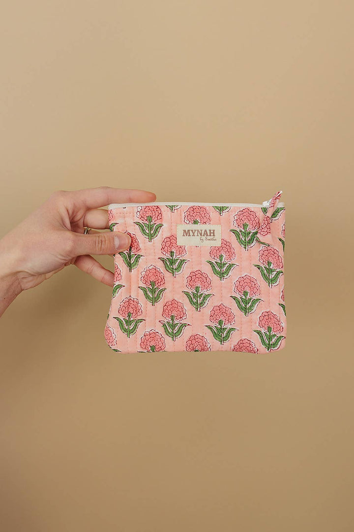 Blush Marigold quilted coin pouch