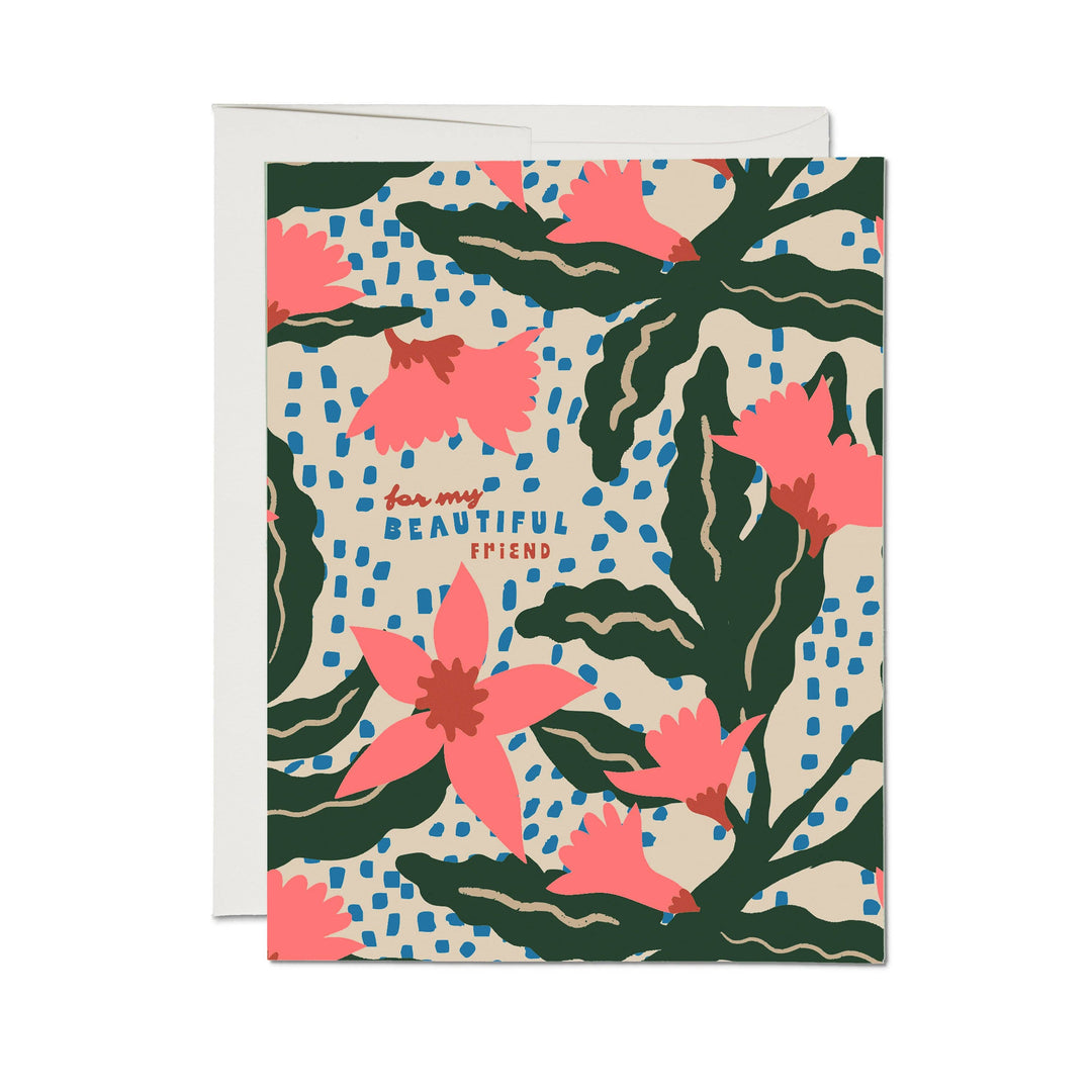 Pink Azalea greeting card: Single