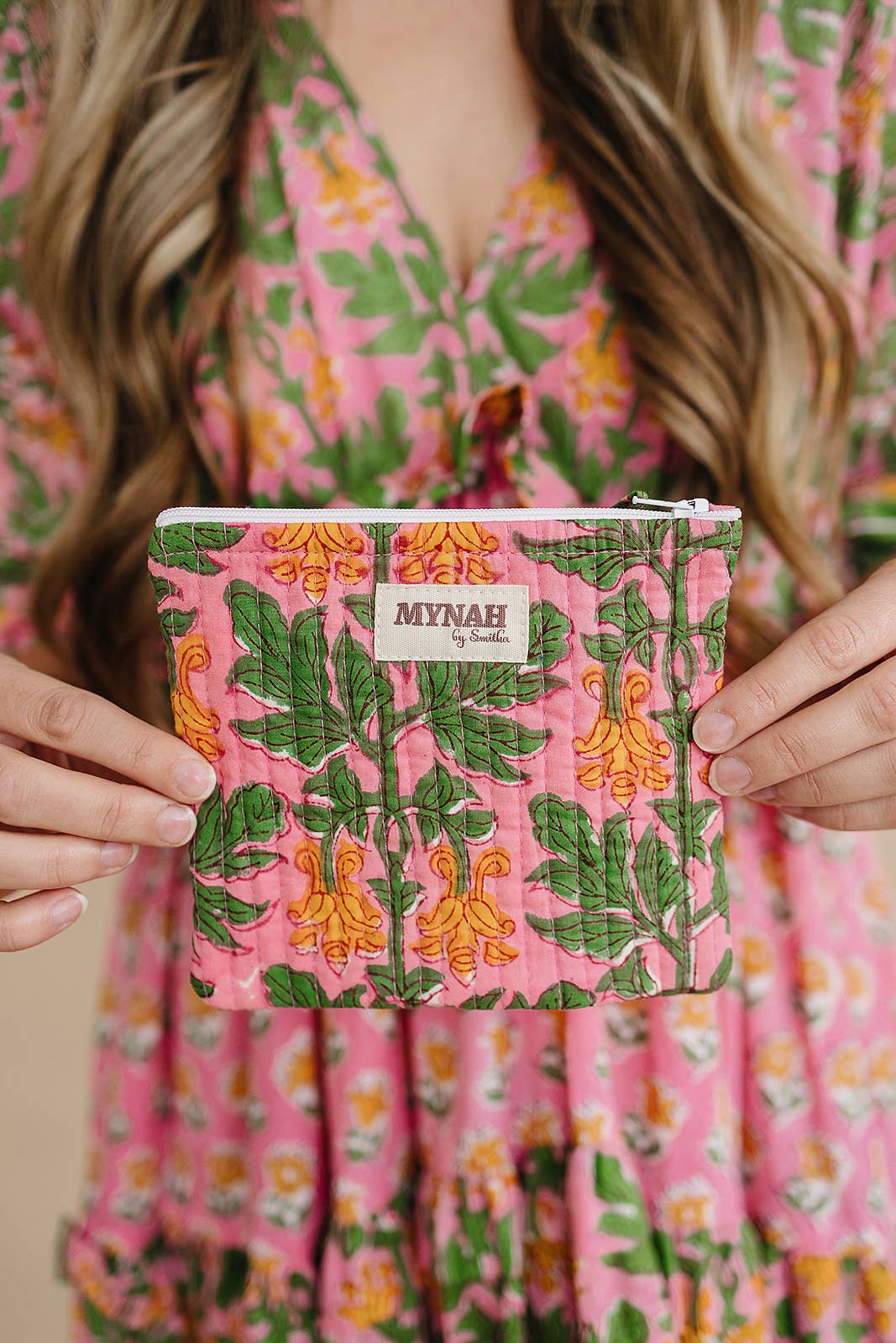 'Bubblegum forest' quilted coin pouch by Pink Moon Mercantile