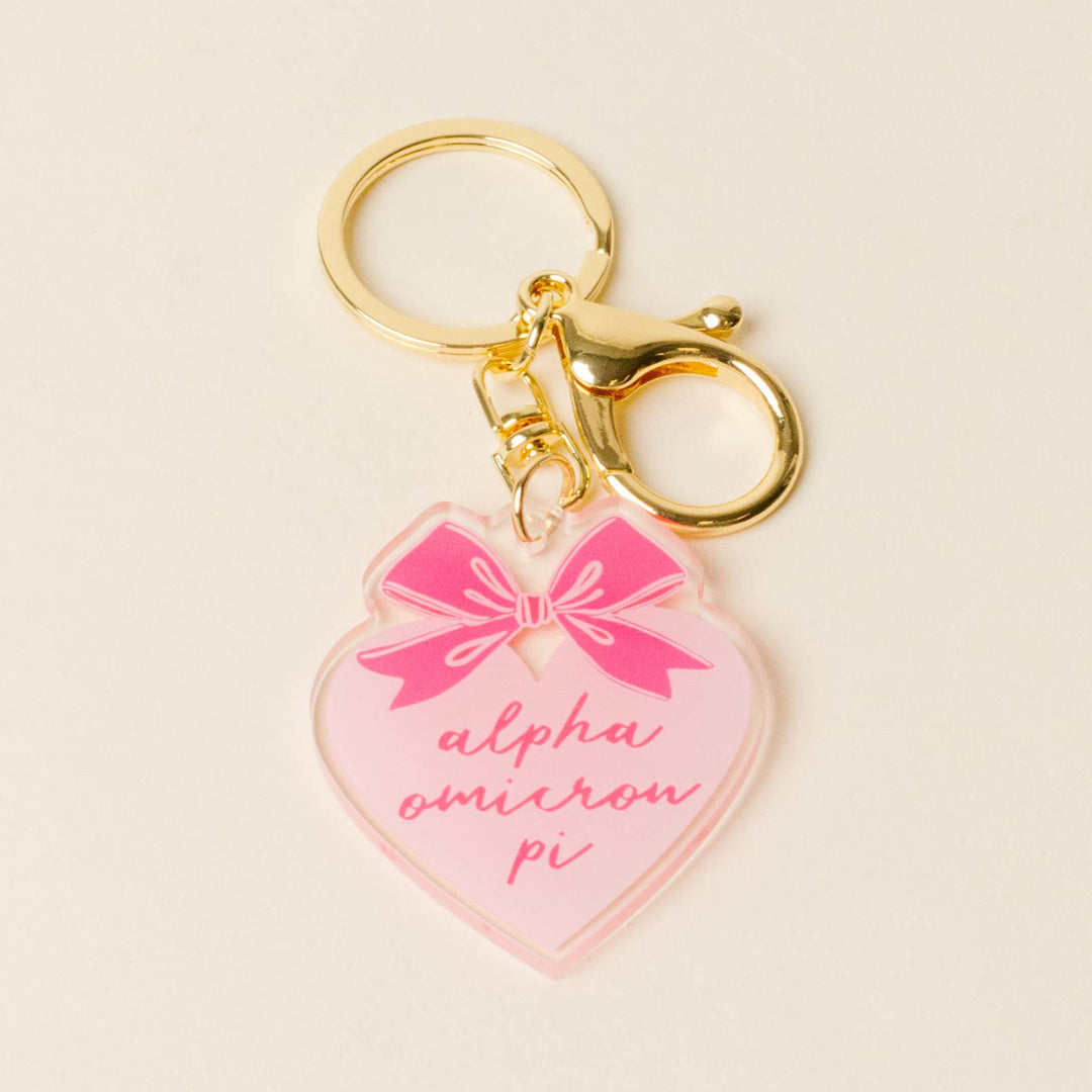 Sorority Sweetheart Bow Acrylic Keychain - 19 Chapters: Delta Delta Delta