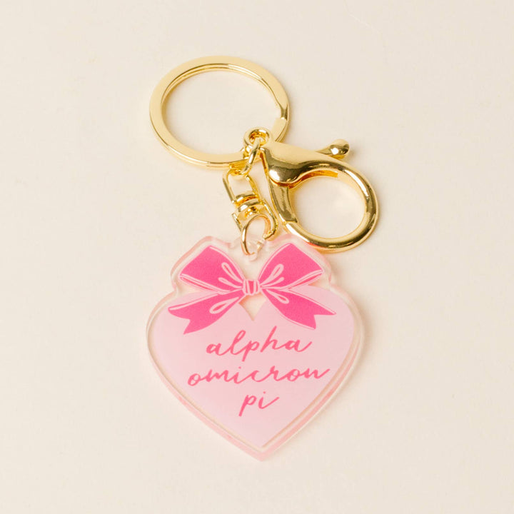 Sorority Sweetheart Bow Acrylic Keychain: Pi Beta Phi