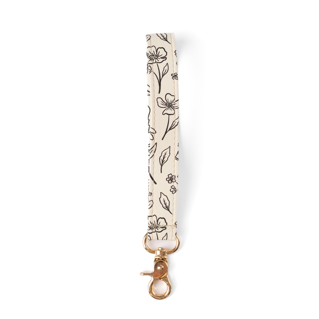 Floral Wristlet Keychain: Forget Me Not Sage