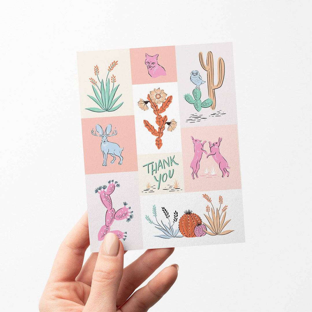 Desert Critters Thank You A2 Greeting Card: A2 Single Card