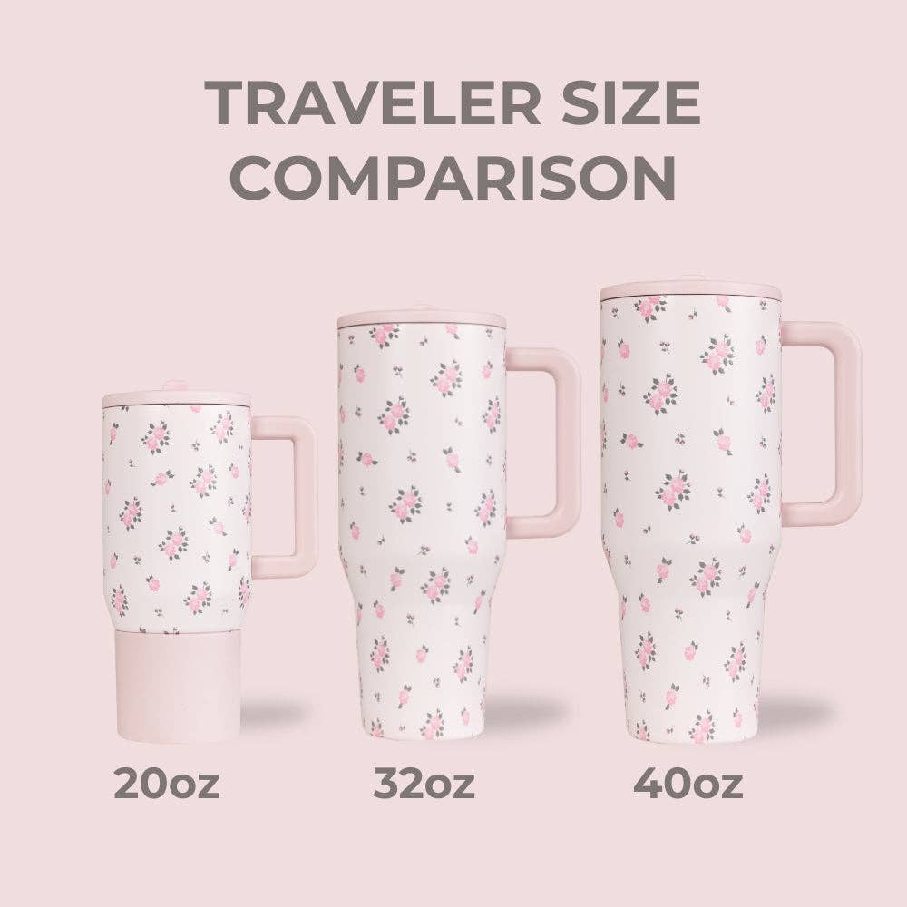 Wildrose HydroJug 32 oz Traveler Tumbler: Wildrose