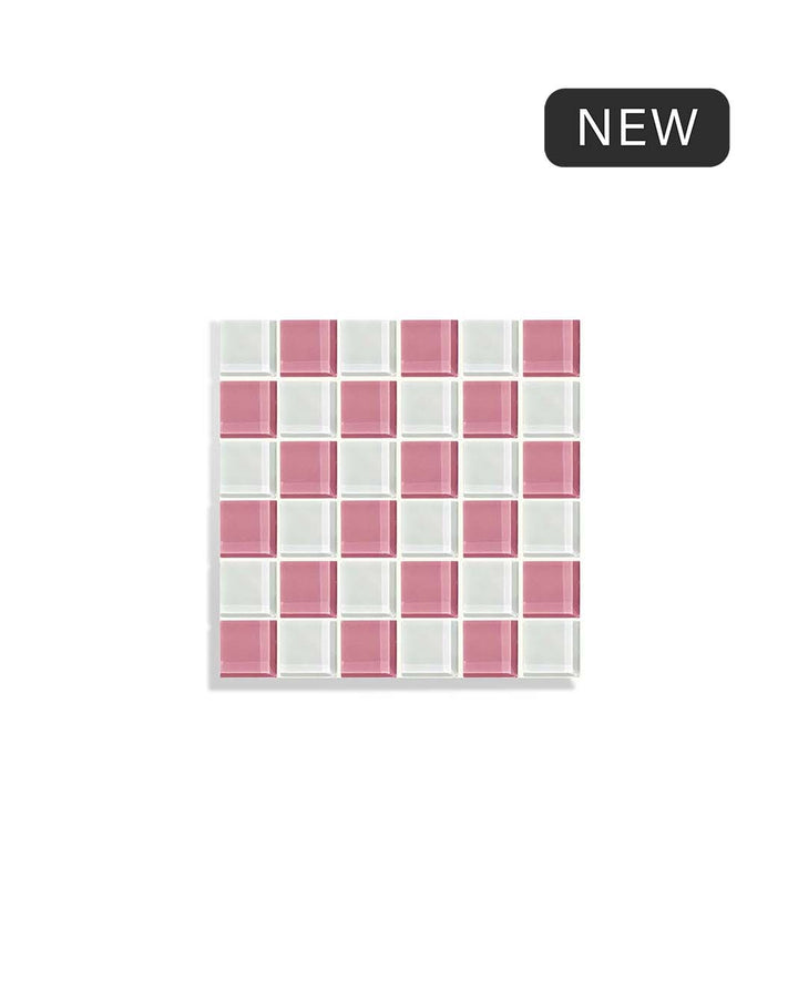 GLASS TILE DECORATIVE TRAY - Pink Himalayan Milk Chocolate