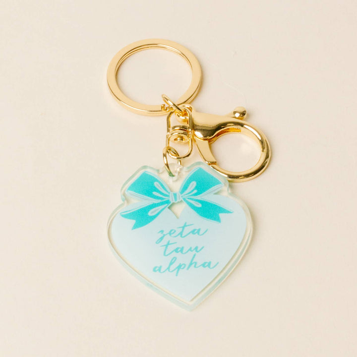 Sorority Sweetheart Bow Acrylic Keychain - 19 Chapters: Delta Delta Delta