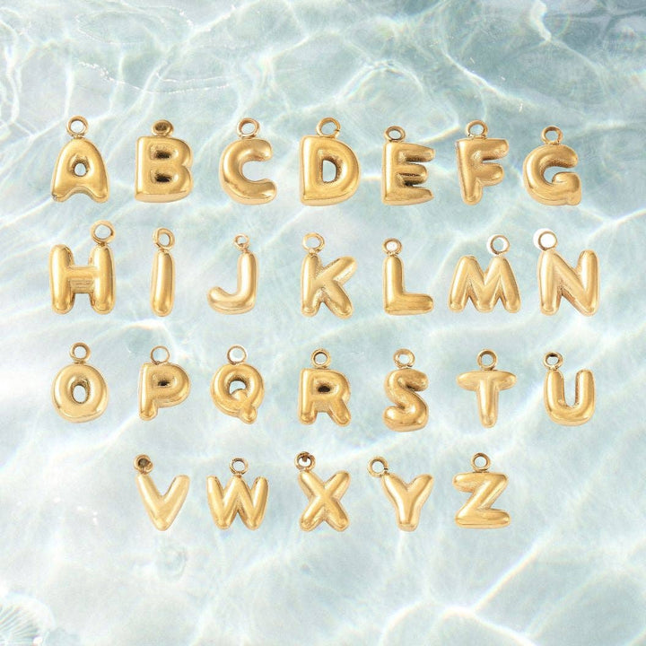Gold Micro Letters  | Waterproof Stainless Steel: G
