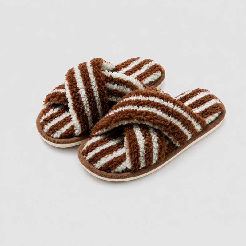 Cross Band Slippers: Pink 9-10