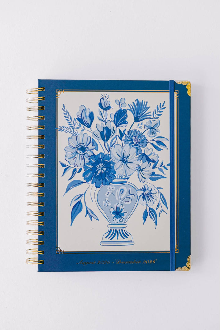 2026 Blue Vases 17-Month Large Spiral Planner