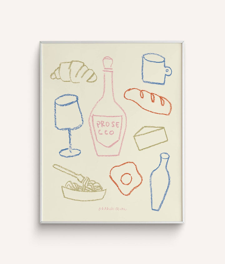 Prosecco Party Art Print: French Blue / 8 x 10