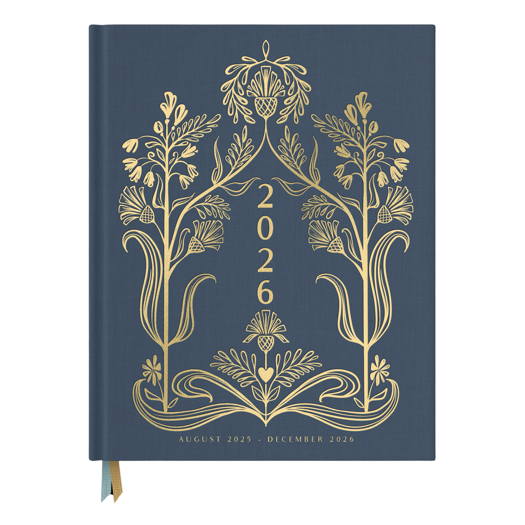 2026 Golden Thistle 17-Month Large Bound Planner