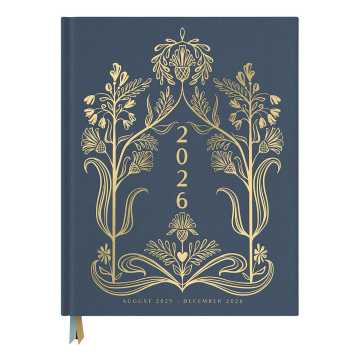 2026 Golden Thistle 17-Month Large Bound Planner