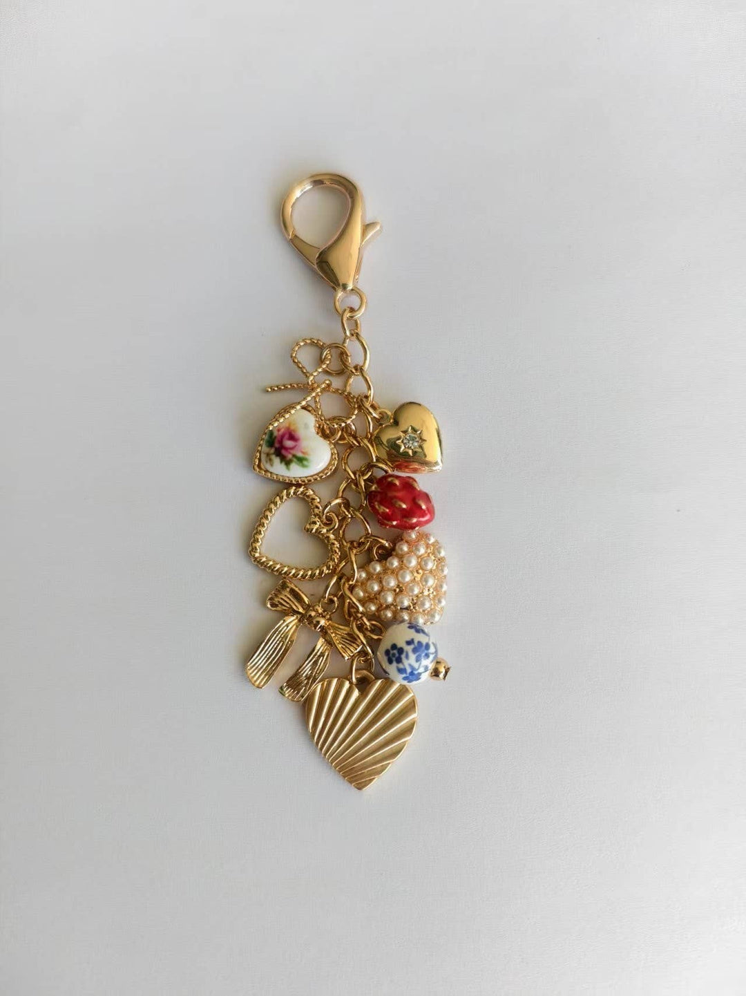 Porcelain Pearl Strawberry Bag Charm
