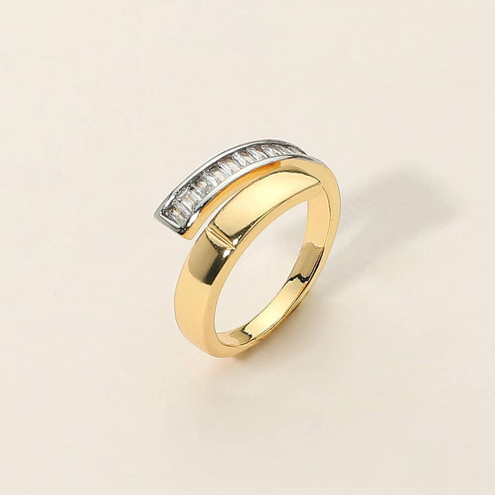 Baguette Stone Accent Curved Adjustable Ring
