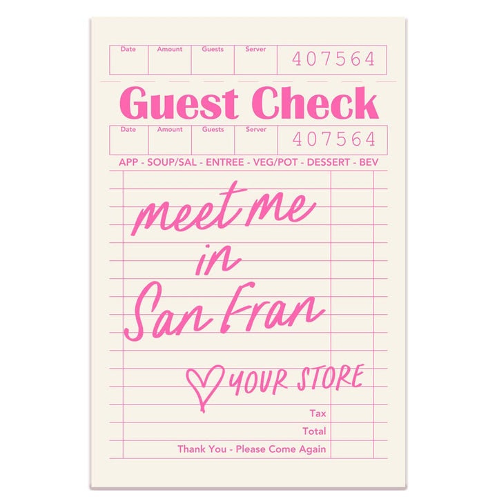 Meet Me in Tucson Guest Check Sticker- White