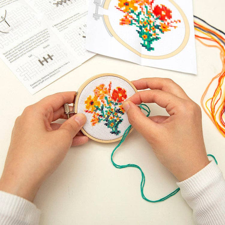 MiniCross Stitch Embroidery-Flowers