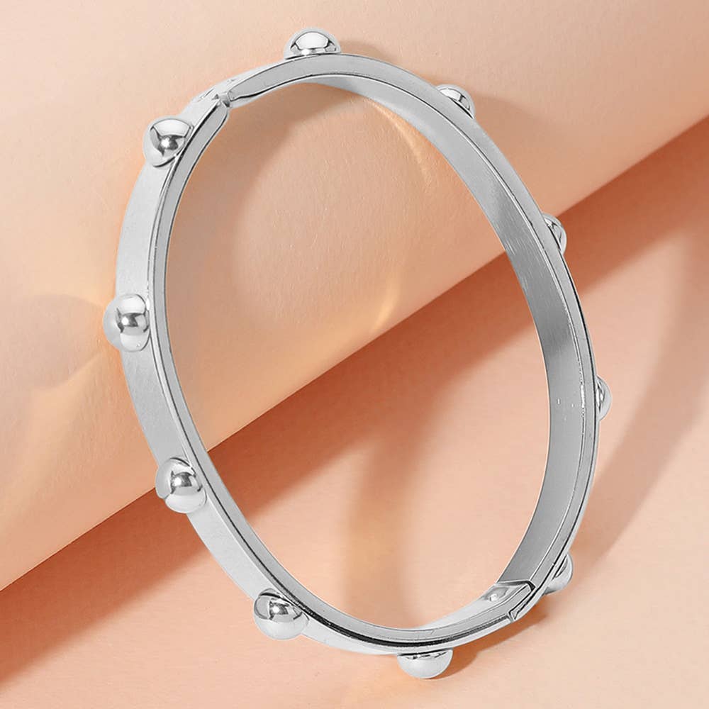 Bubble Hinged Bangle Bracelet: Yellow Gold