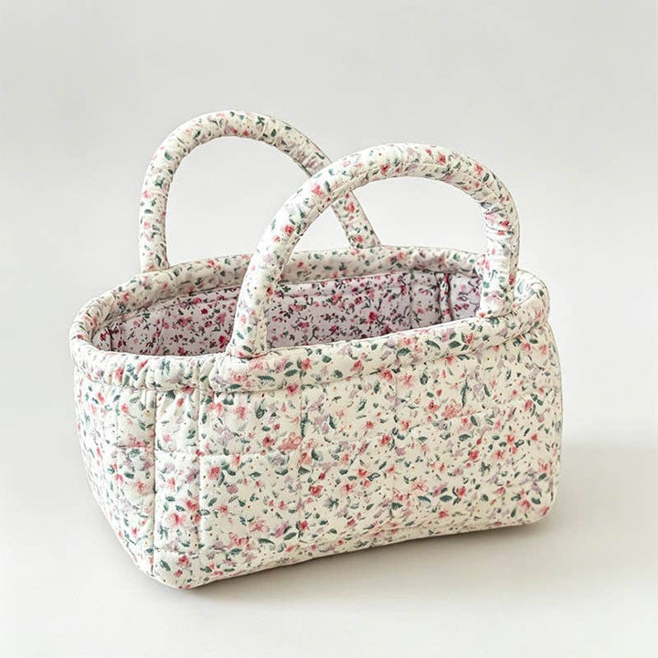 Quilted Floral Storage Organizer Bag: Big Floral / One Size
